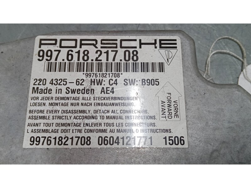 Recambio de centralita airbag para porsche cayman (987) s 3.4 referencia OEM IAM 99761821708  