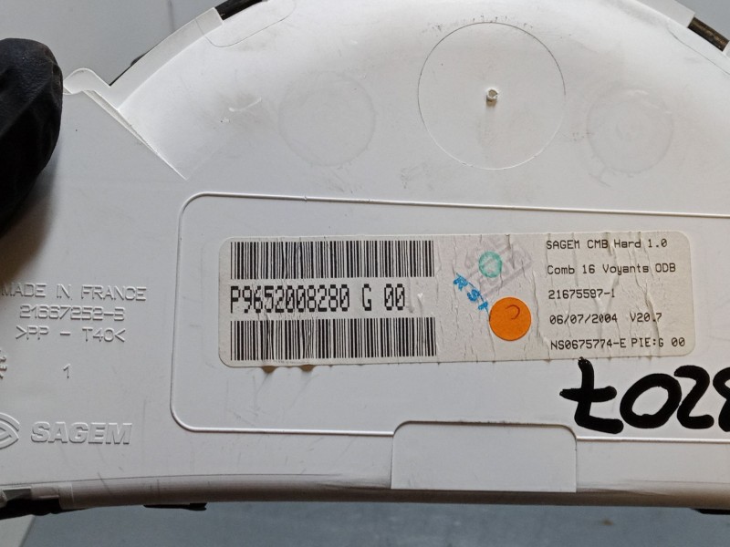 Recambio de cuadro instrumentos para citroën c2 (jm_) 1.1 referencia OEM IAM 9652008280  