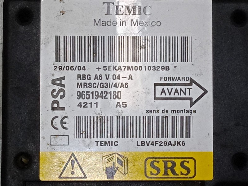 Recambio de centralita airbag para citroën c2 (jm_) 1.1 referencia OEM IAM 9651942180  