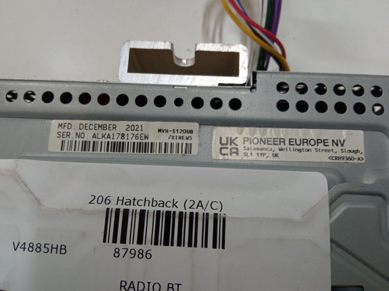 Recambio de radio bt para peugeot 206 hatchback (2a/c) 1.9 d referencia OEM IAM   
