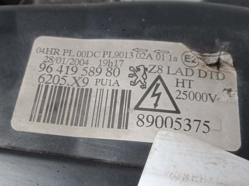 Recambio de faro derecho xenon para peugeot 607 (9d, 9u) 2.2 hdi referencia OEM IAM 9641958980  