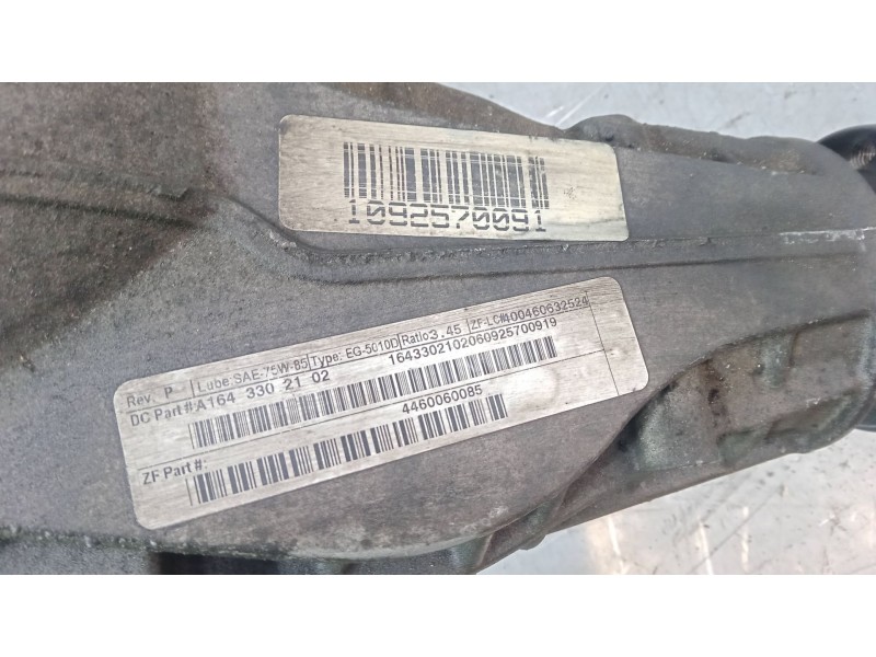 Recambio de diferencial delantero para mercedes-benz clase m (w164) ml 350 cdi 4-matic (164.122) referencia OEM IAM 164330210206