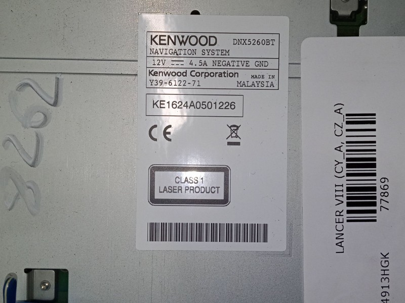 Recambio de radio cd para mitsubishi lancer viii (cy_a, cz_a) 1.5 referencia OEM IAM DNX5260BT  Kenwood DNX5260BT GPS DVD