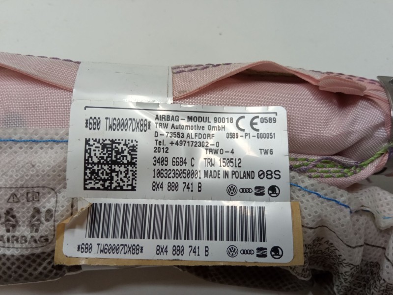 Recambio de airbag cortina delantero izquierdo para audi a1 sportback (8xa, 8xf) 1.2 tfsi referencia OEM IAM 8X4880741B  