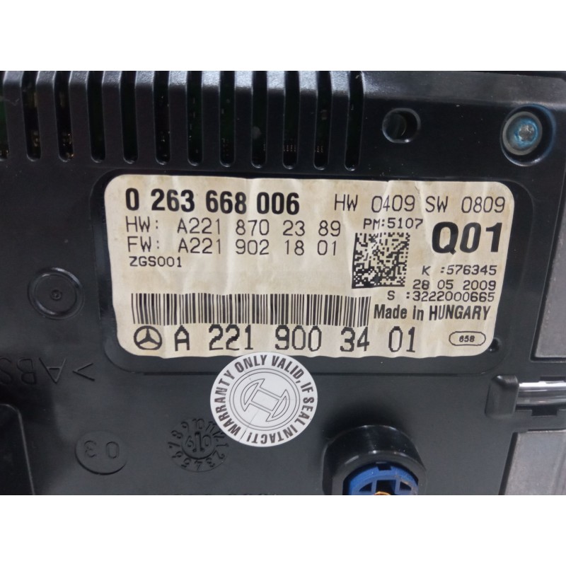 Recambio de pantalla multifuncion para mercedes-benz clase s (w221, v221) s 400 hybrid (221.095, 221.195) referencia OEM IAM A22