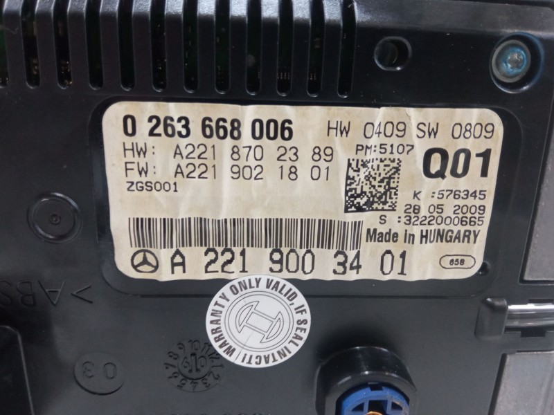 Recambio de pantalla multifuncion para mercedes-benz clase s (w221, v221) s 400 hybrid (221.095, 221.195) referencia OEM IAM A22