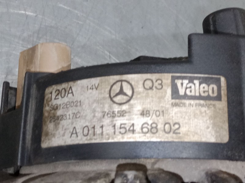 Recambio de alternador para mercedes-benz clase c coupé (cl203) c 200 kompressor (203.745) referencia OEM IAM A0111546802  25423 Recambio de alternador para mercedes-benz clase c coupé (cl203) c 200 kompressor (203.745) referencia OEM IAM A0111546802  25423
