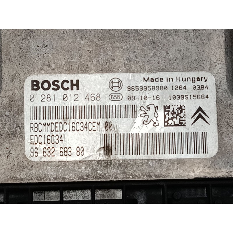 Recambio de centralita motor uce para citroën xsara picasso (n68) 1.6 hdi referencia OEM IAM 0281012468 9653958980 9663268380 Recambio de centralita motor uce para citroën xsara picasso (n68) 1.6 hdi referencia OEM IAM 0281012468 9653958980 9663268380