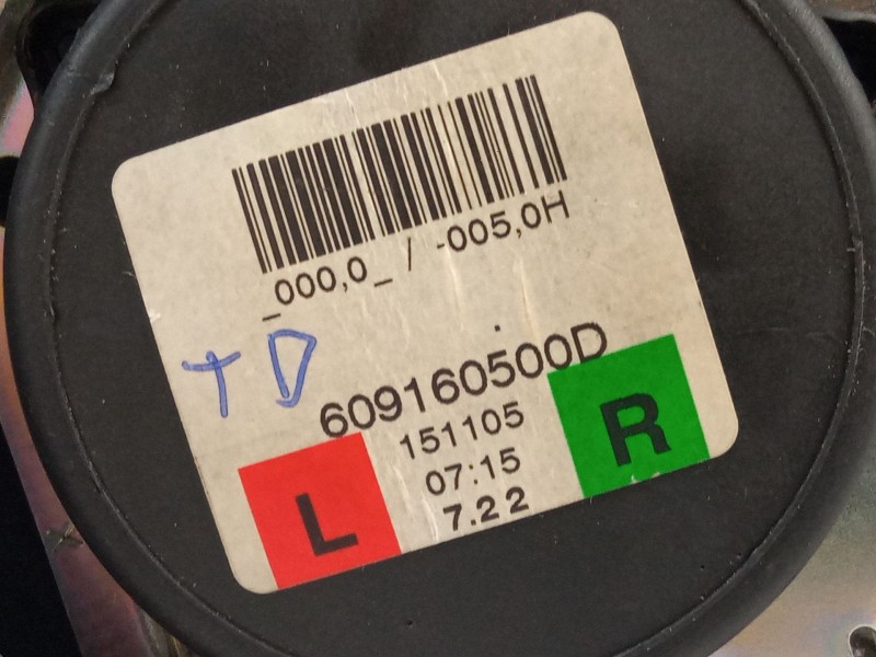 Recambio de cinturon seguridad trasero derecho para opel corsa e (x15) 1.3 cdti (08, 68) referencia OEM IAM 609160500D   Recambio de cinturon seguridad trasero derecho para opel corsa e (x15) 1.3 cdti (08, 68) referencia OEM IAM 609160500D