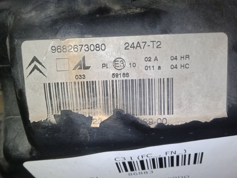 Recambio de faro izquierdo para citroën c3 i (fc_, fn_) 1.1 i referencia OEM IAM 9682673080   Recambio de faro izquierdo para citroën c3 i (fc_, fn_) 1.1 i referencia OEM IAM 9682673080
