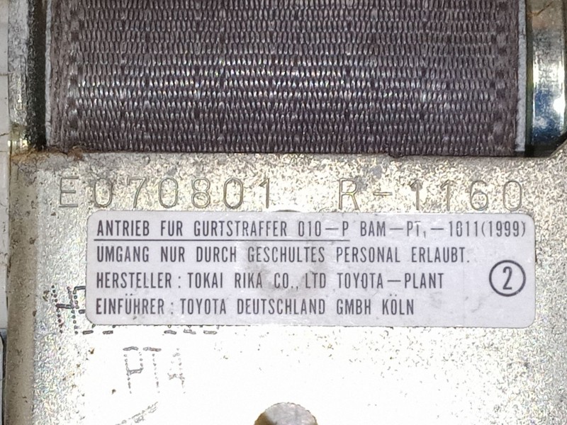 Recambio de cinturon seguridad delantero izquierdo para toyota yaris verso (_p2_) 1.3 (ncp20_, ncp22_) referencia OEM IAM   