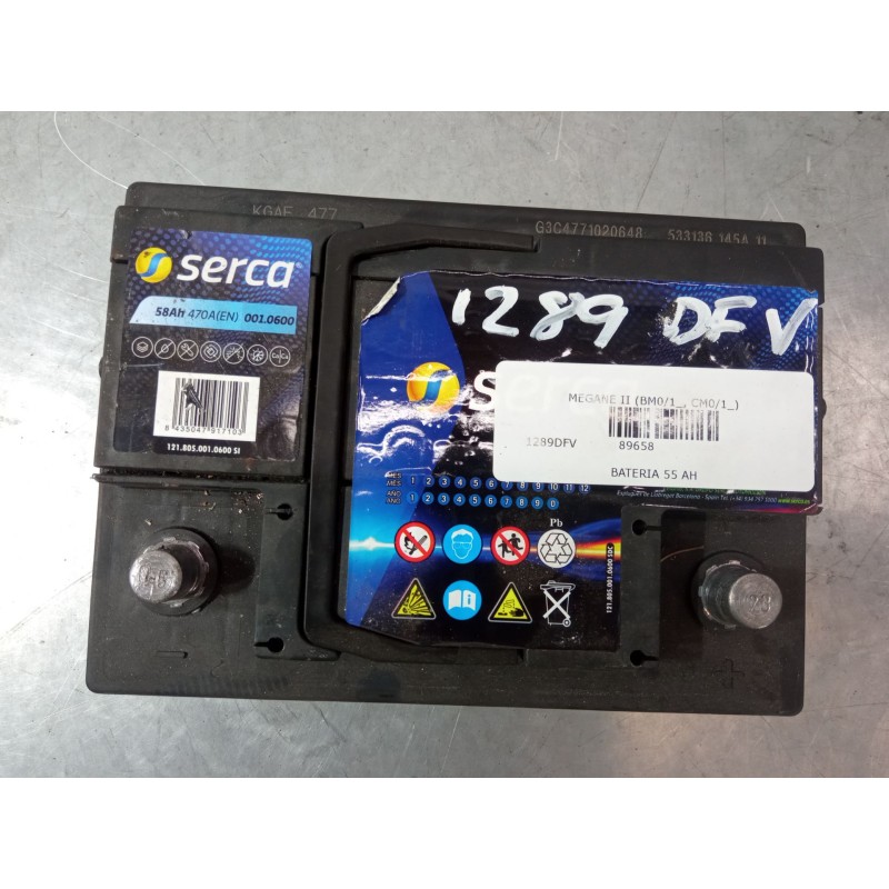 Recambio de bateria 55 ah para renault megane ii (bm0/1_, cm0/1_) 1.5 dci (bm02, bm13, bm2a, cm02, cm13) referencia OEM IAM   