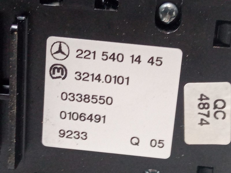 Recambio de boton freno mano para mercedes-benz clase s (w221, v221) s 400 hybrid (221.095, 221.195) referencia OEM IAM A2215401