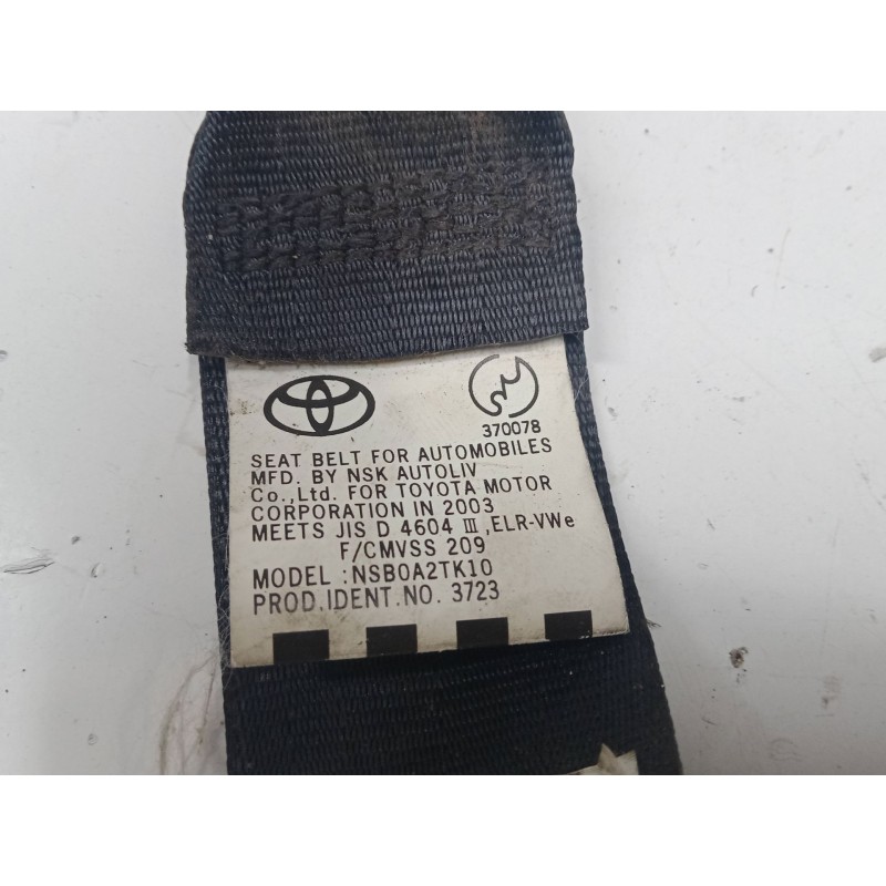 Recambio de cinturon seguridad trasero derecho para toyota celica coupé (_t23_) 1.8 16v vt-i (zzt230_) referencia OEM IAM   