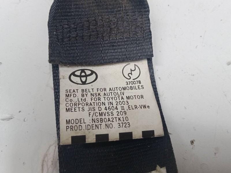 Recambio de cinturon seguridad trasero derecho para toyota celica coupé (_t23_) 1.8 16v vt-i (zzt230_) referencia OEM IAM   