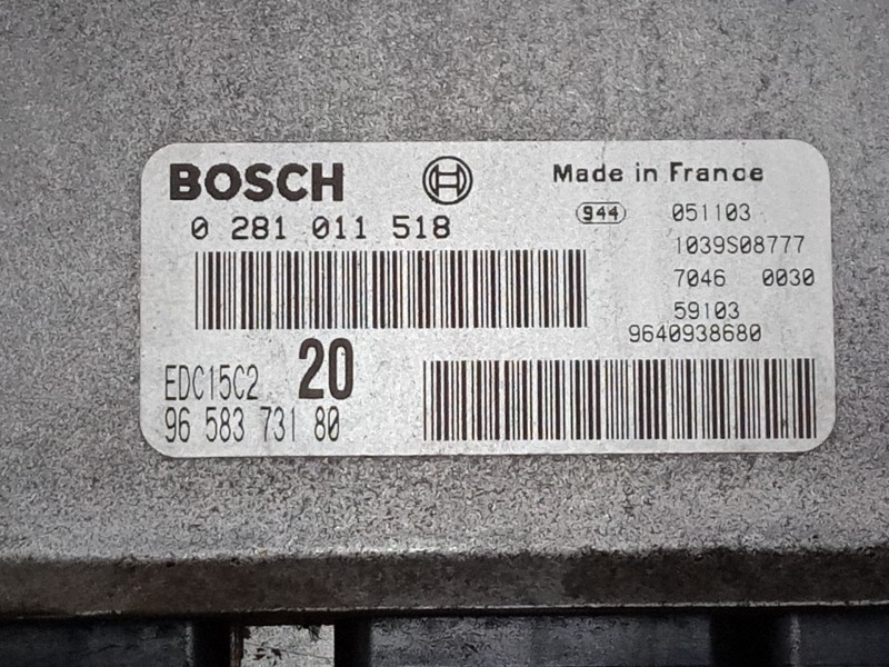 Recambio de centralita motor uce para citroën xsara picasso (n68) 2.0 hdi referencia OEM IAM 9658373180  0281011518