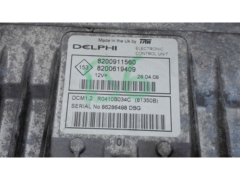 Recambio de centralita motor uce para nissan note (e11, ne11) 1.5 dci referencia OEM IAM 8200911560 8200619409 