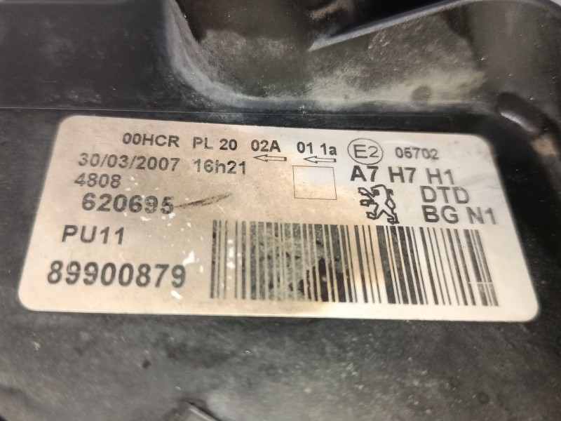 Recambio de faro derecho para peugeot 207/207+ (wa_, wc_) 1.6 hdi referencia OEM IAM 89900879  