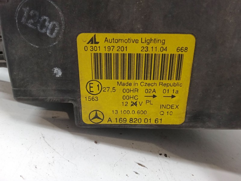Recambio de faro izquierdo para mercedes-benz clase a (w169) a 170 (169.032, 169.332) referencia OEM IAM A1698200161  
