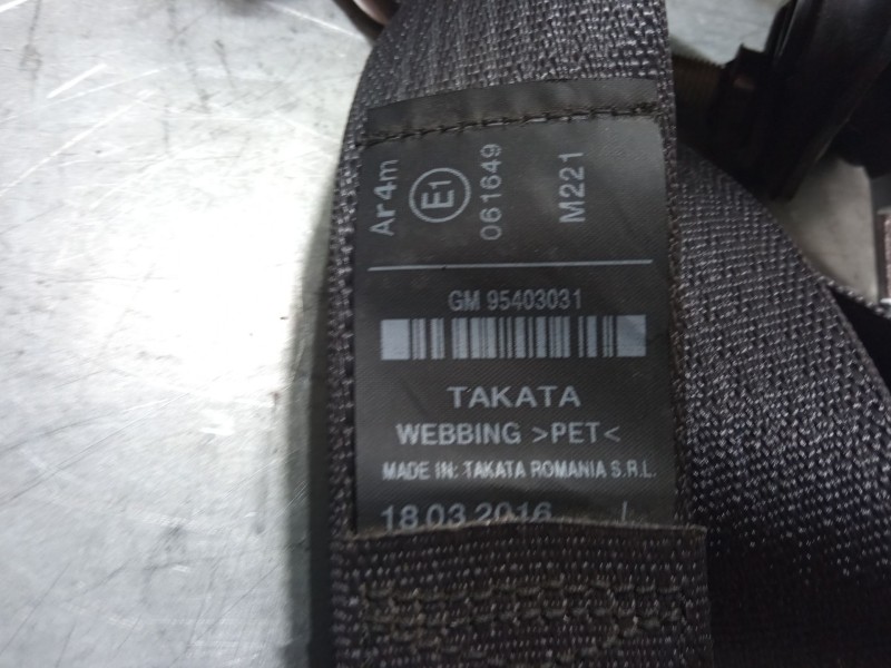 Recambio de cinturon seguridad trasero izquierdo para opel mokka / mokka x (j13) 1.6 cdti (_76) referencia OEM IAM 95403031  