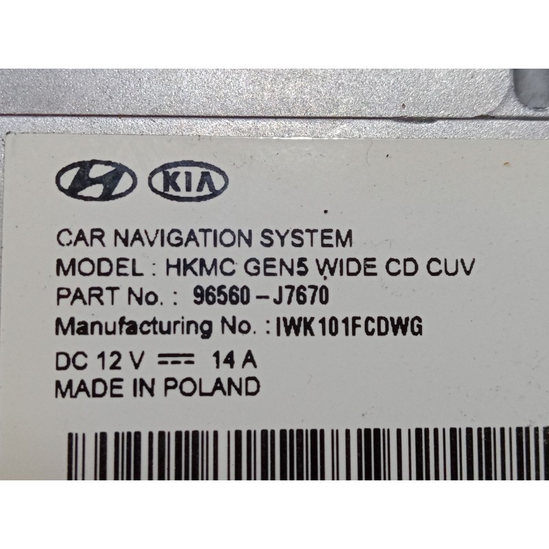 Recambio de pantalla multifuncion para kia ceed tourer (cd) 1.6 crdi 136 referencia OEM IAM 96560J670  