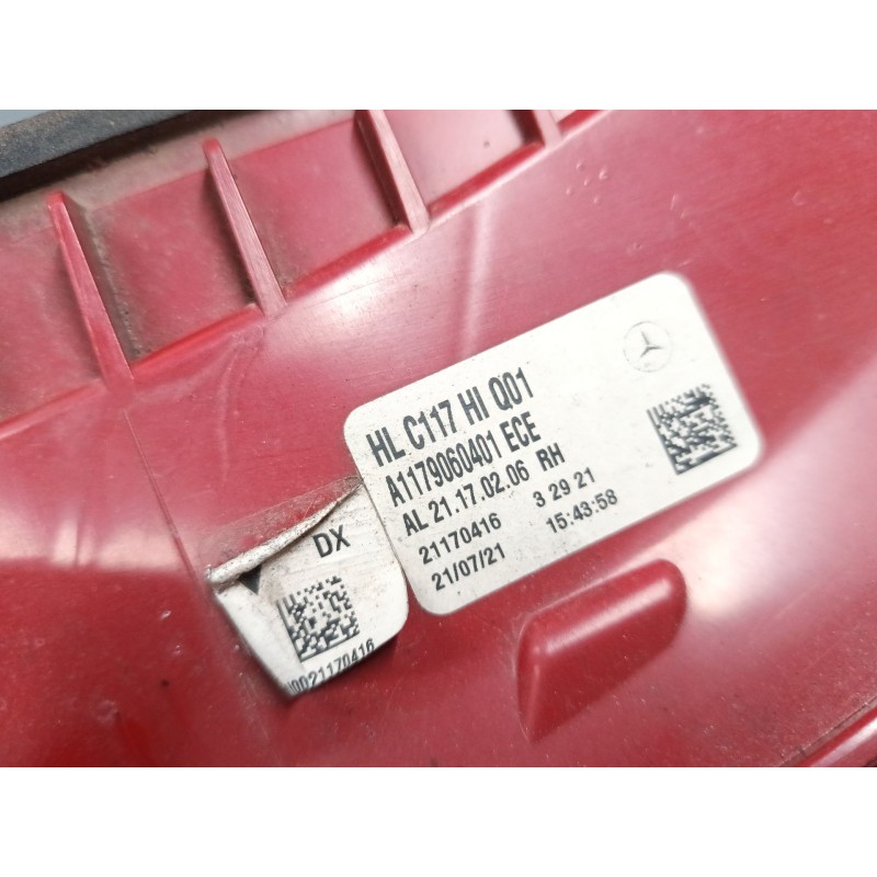 Recambio de piloto trasero derecho para mercedes-benz cla coupé (c117) cla 220 cdi / d (117.303) referencia OEM IAM A1179060401 