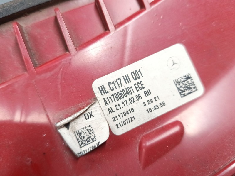 Recambio de piloto trasero derecho para mercedes-benz cla coupé (c117) cla 220 cdi / d (117.303) referencia OEM IAM A1179060401 