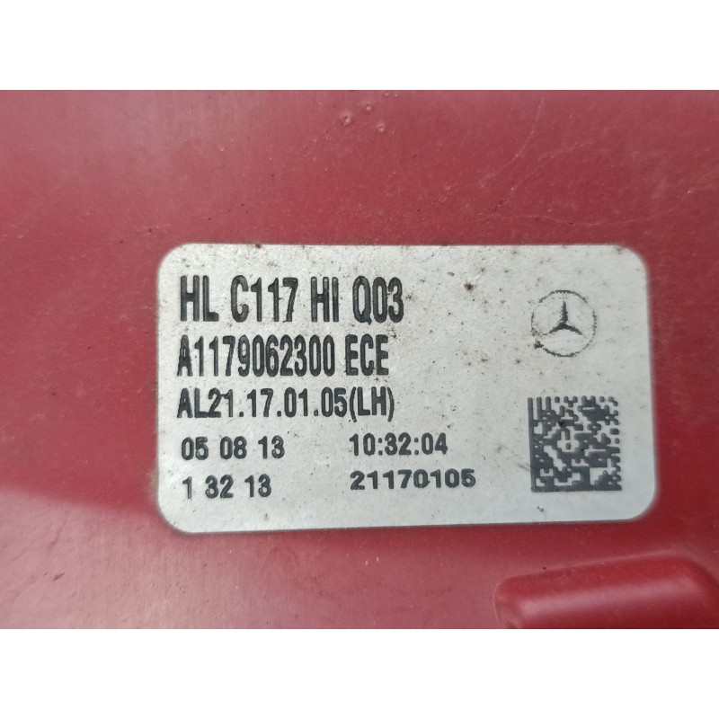 Recambio de piloto trasero izquierdo para mercedes-benz cla coupé (c117) cla 220 cdi / d (117.303) referencia OEM IAM A117906230