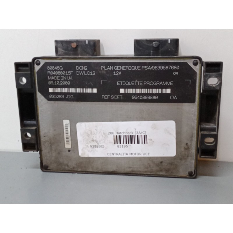 Recambio de centralita motor uce para peugeot 206 hatchback (2a/c) 1.9 d referencia OEM IAM 9639587680  
