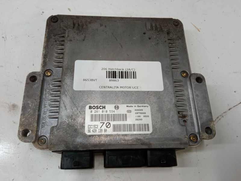 Recambio de centralita motor uce para peugeot 206 hatchback (2a/c) 2.0 hdi 90 referencia OEM IAM 9642013980 0281010594 