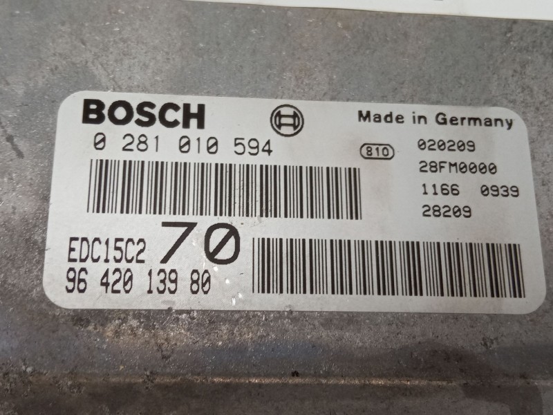 Recambio de centralita motor uce para peugeot 206 hatchback (2a/c) 2.0 hdi 90 referencia OEM IAM 9642013980 0281010594 