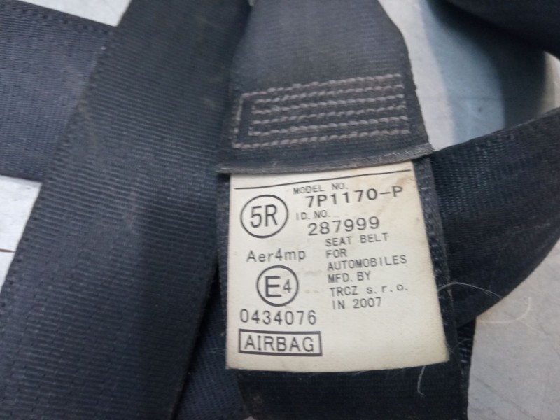 Recambio de cinturon seguridad delantero derecho para peugeot 107 (pm_, pn_) 1.0 referencia OEM IAM   