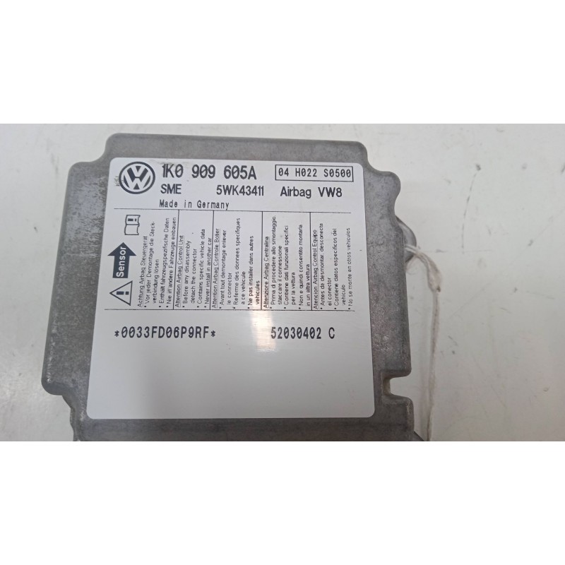 Recambio de centralita airbag para volkswagen golf v (1k1) 2.0 tdi 16v referencia OEM IAM 1K0909605A 0033FD06P9RF 5WK43411