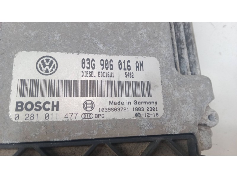 Recambio de centralita motor uce para volkswagen golf v (1k1) 2.0 tdi 16v referencia OEM IAM 03G906016AN  0281011477