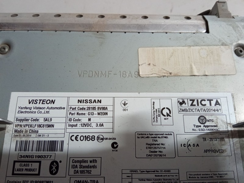 Recambio de radio cd para nissan juke (f15) 1.5 dci referencia OEM IAM 28185BV80A  