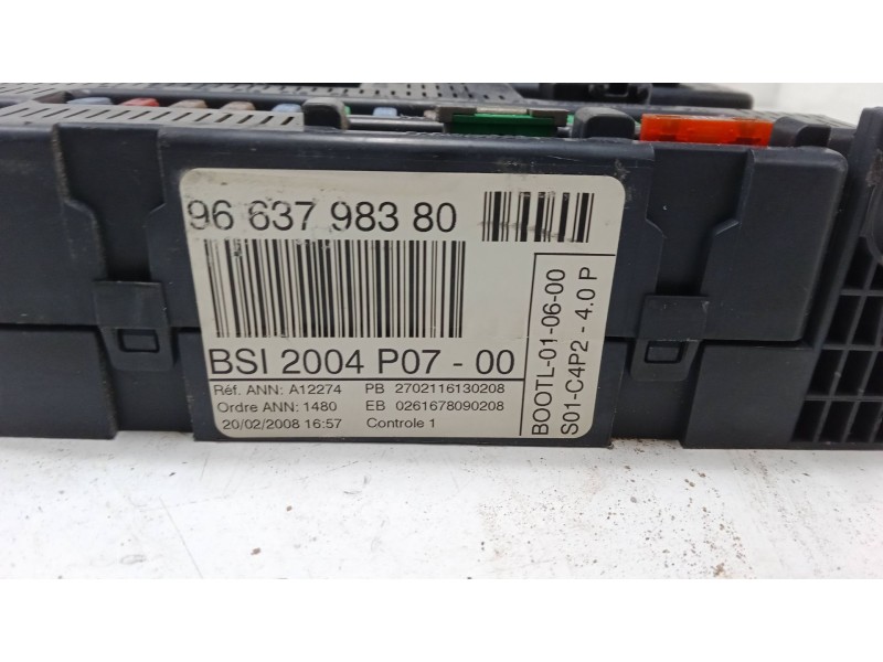 Recambio de bsi para peugeot expert tepee (vf3x_) 2.0 hdi 120 referencia OEM IAM 9663798380   Recambio de bsi para peugeot expert tepee (vf3x_) 2.0 hdi 120 referencia OEM IAM 9663798380