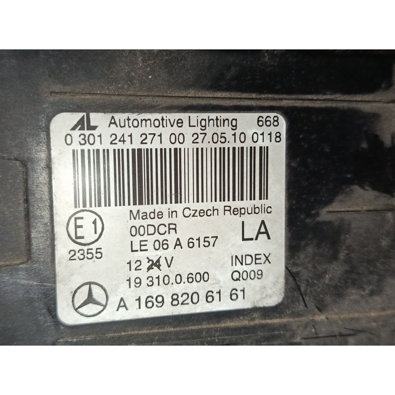 Recambio de faro izquierdo xenon para mercedes-benz clase a (w169) a 160 (169.031, 169.331) referencia OEM IAM A1698206161  