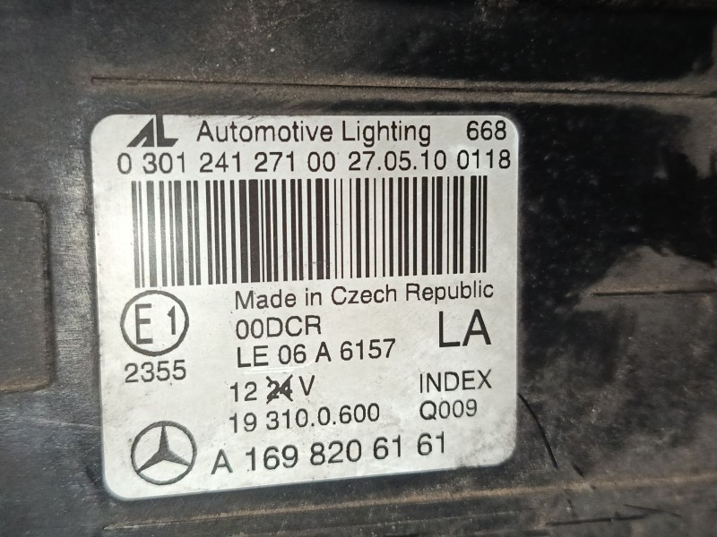 Recambio de faro izquierdo xenon para mercedes-benz clase a (w169) a 160 (169.031, 169.331) referencia OEM IAM A1698206161  