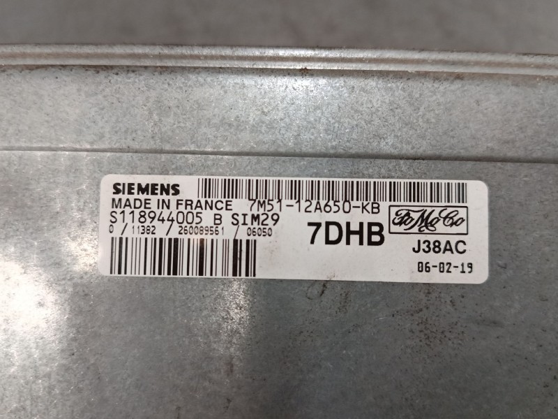 Recambio de centralita motor uce para ford focus ii (da_, hcp, dp) 1.6 ti referencia OEM IAM 7M5112A650KB  S118944005B Recambio de centralita motor uce para ford focus ii (da_, hcp, dp) 1.6 ti referencia OEM IAM 7M5112A650KB  S118944005B