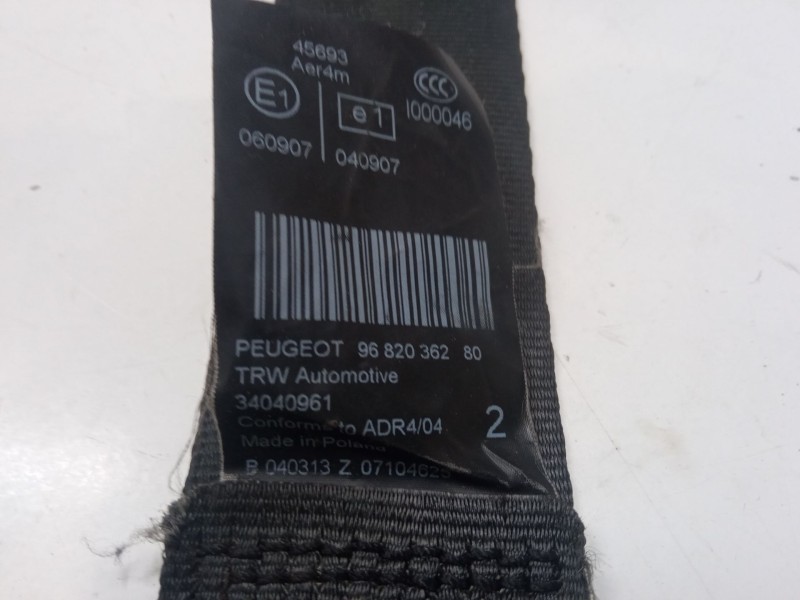 Recambio de cinturon seguridad trasero derecho para peugeot 3008 i monospace (0u_) 1.6 hdi 115 / bluehdi 115 referencia OEM IAM 