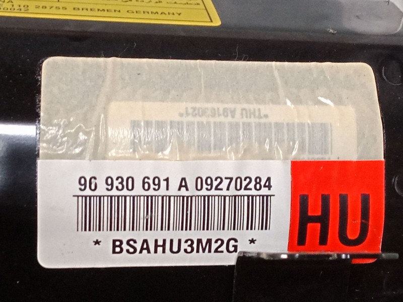 Recambio de airbag salpicadero para chevrolet aveo / kalos hatchback (t250, t255) 1.2 referencia OEM IAM 96930691   Recambio de airbag salpicadero para chevrolet aveo / kalos hatchback (t250, t255) 1.2 referencia OEM IAM 96930691