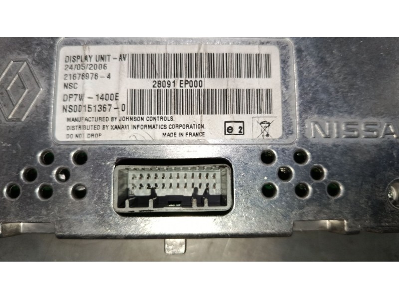 Recambio de pantalla multifuncion para nissan pathfinder iii (r51) 2.5 dci referencia OEM IAM 28091EP000  