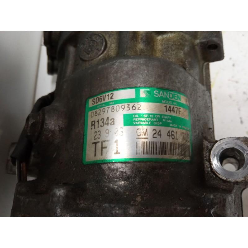 Recambio de compresor a/a para opel corsa c (x01) 1.2 (f08, f68) referencia OEM IAM 24461718  08297809362 Recambio de compresor a/a para opel corsa c (x01) 1.2 (f08, f68) referencia OEM IAM 24461718  08297809362