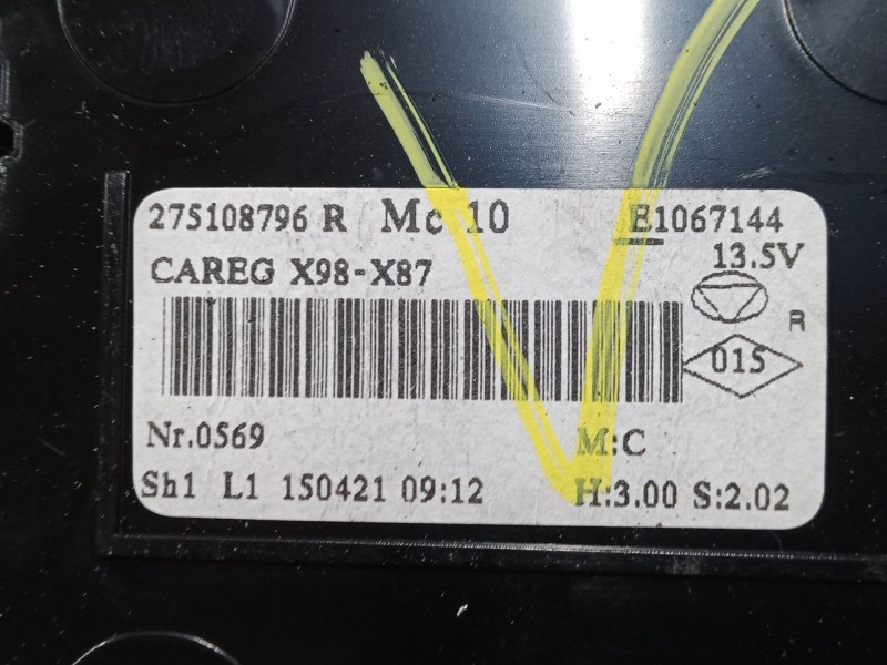 Recambio de mando climatizador para renault captur i (j5_, h5_) 1.5 dci 90 referencia OEM IAM 275108796r  