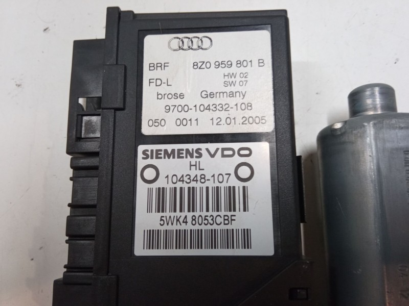 Recambio de motor elevaluna trasero izquierdo para audi a2 (8z0) 1.4 tdi referencia OEM IAM   