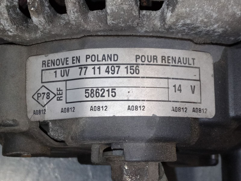 Recambio de alternador para renault megane ii (bm0/1_, cm0/1_) 1.5 dci (bm0f, bm0t, bm2b, cm0f, cm0t) referencia OEM IAM 7711497