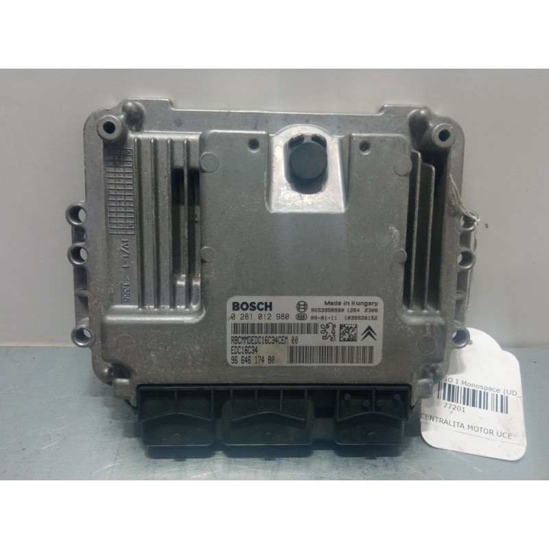 Recambio de centralita motor uce para citroën c4 picasso i monospace (ud_) 1.6 hdi referencia OEM IAM 9653958900 0281012980 