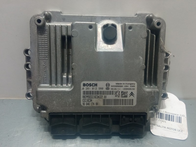 Recambio de centralita motor uce para citroën c4 picasso i monospace (ud_) 1.6 hdi referencia OEM IAM 9653958900 0281012980 