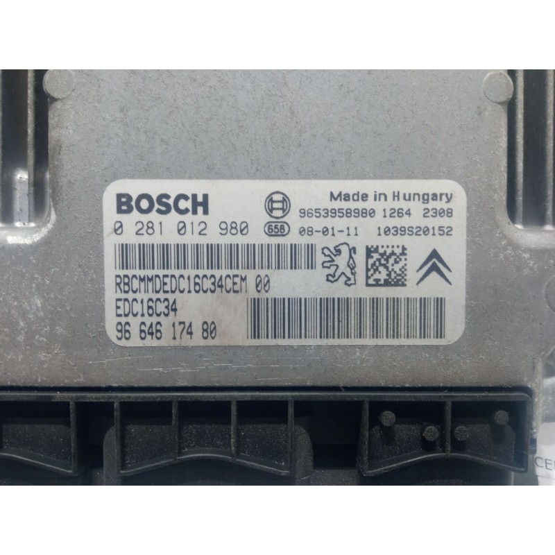 Recambio de centralita motor uce para citroën c4 picasso i monospace (ud_) 1.6 hdi referencia OEM IAM 9653958900 0281012980 