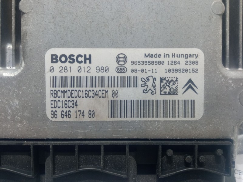 Recambio de centralita motor uce para citroën c4 picasso i monospace (ud_) 1.6 hdi referencia OEM IAM 9653958900 0281012980 